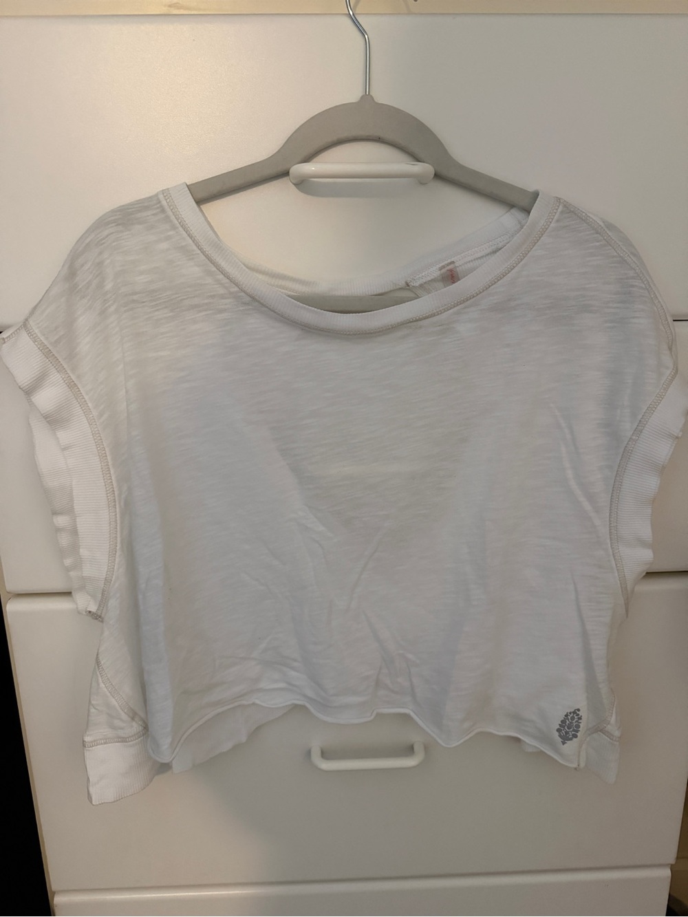 FP Movement by Free People White Boxy Crop Short Sleeve Top